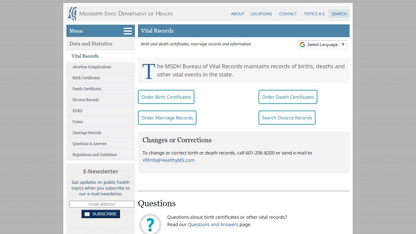 Vital Records - Mississippi State Department of Health